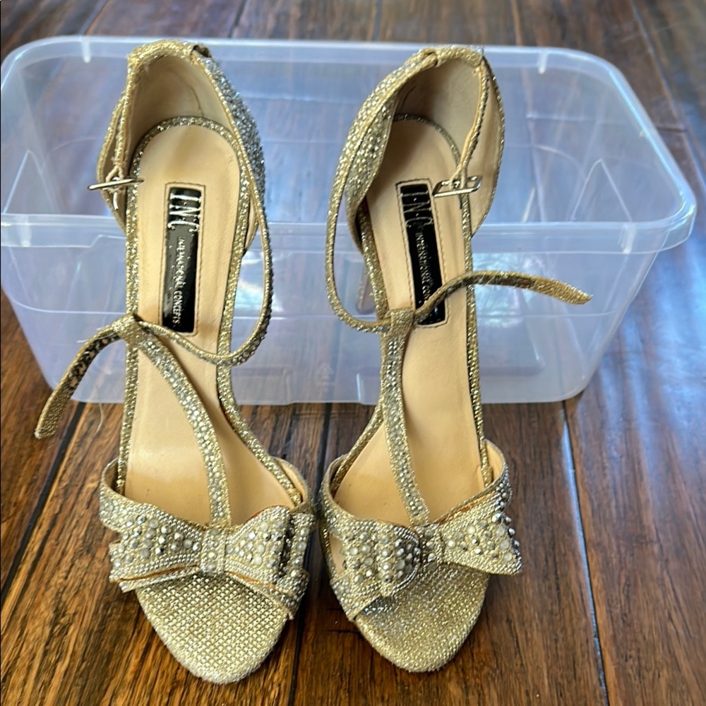 Elegant Silver Women's Heels with Bow by INC